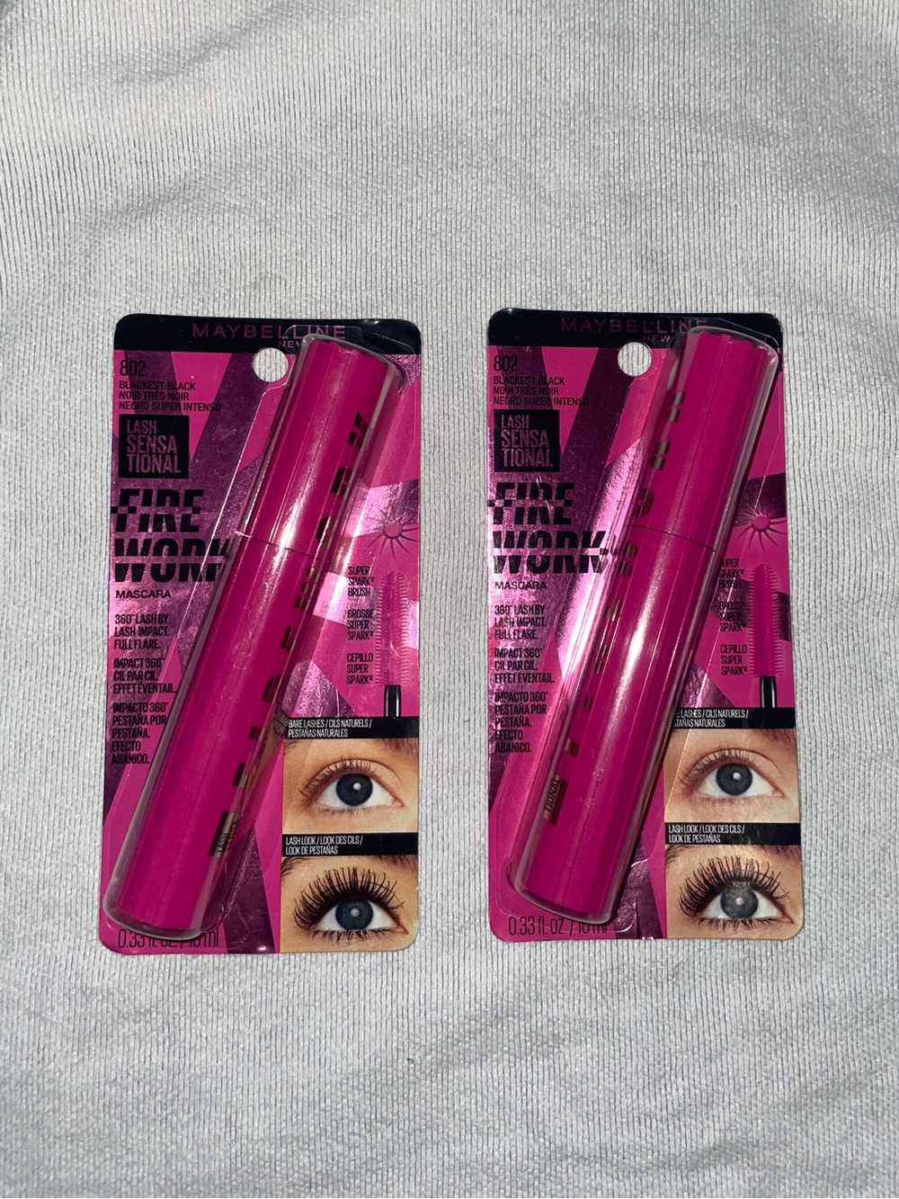 NEW Maybelline Lash Sensational Firework Mascara 802 Blackest Black Lot of 2
